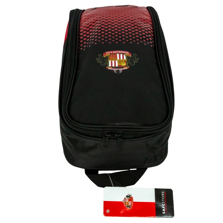 Sunderland AFC Fade Design Club Crest Boot Bag - Wipe Clean Double Zipped Opening