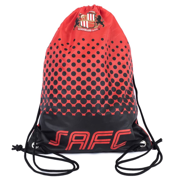 Sunderland AFC Fade Design Gym Bag with Club Crest and Drawstring Closure