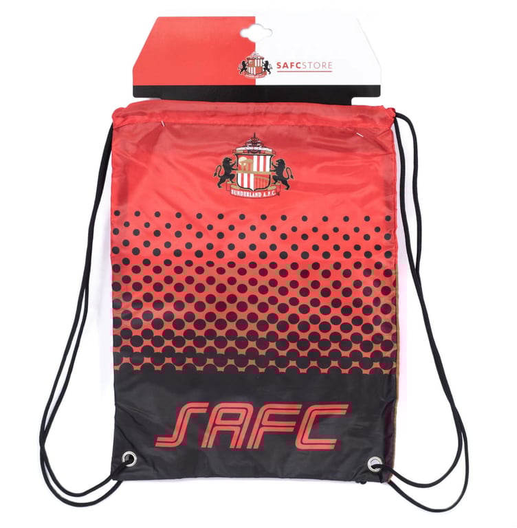 Sunderland AFC Fade Design Gym Bag with Club Crest and Drawstring Closure
