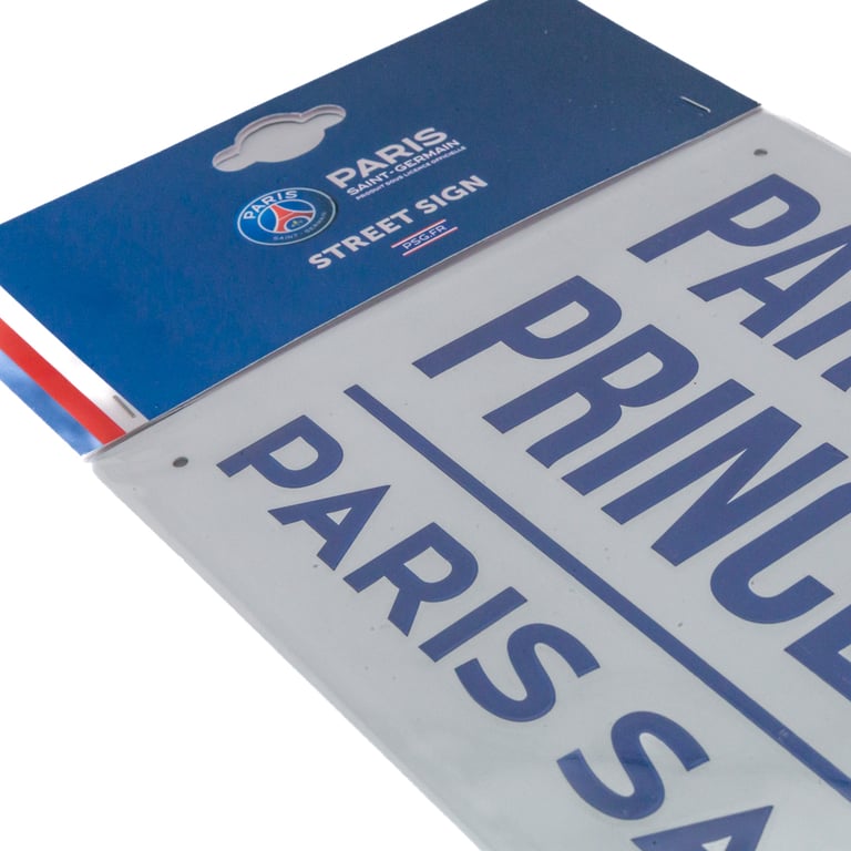 Paris Saint Germain FC White Metal Street Sign - Parc Des Princes Home Ground Wall Art