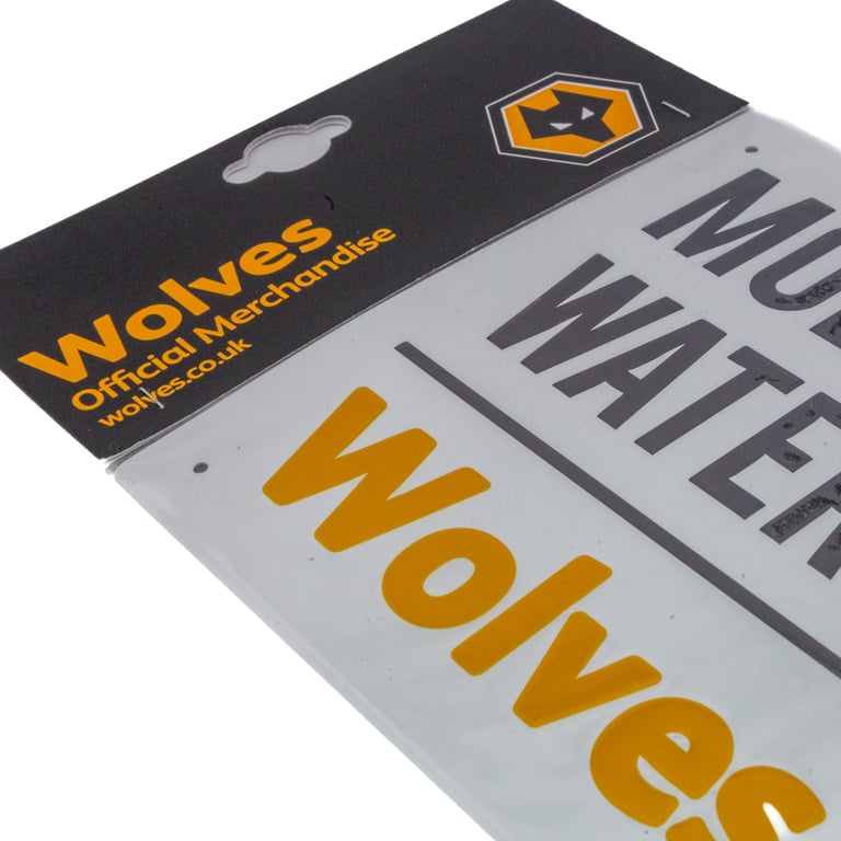 Wolverhampton Wanderers FC White Street Sign - Metal Sign with Gloss Finish Design