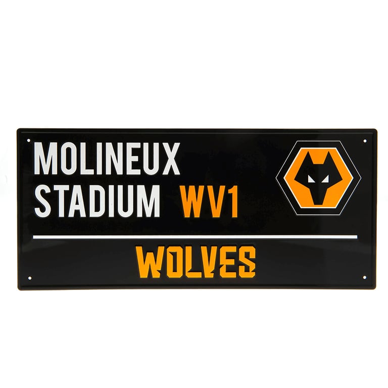 Wolverhampton Wanderers FC Colour Metal Street Sign - Molineux Stadium Home Decor