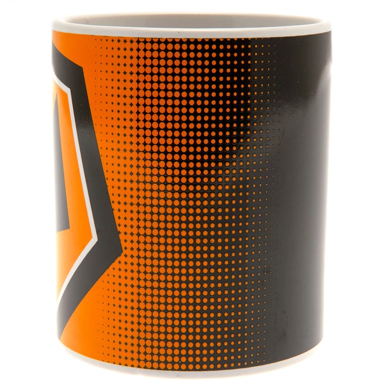 Wolverhampton Wanderers FC Halftone Ceramic Coffee Mug - Official Club Crest Design