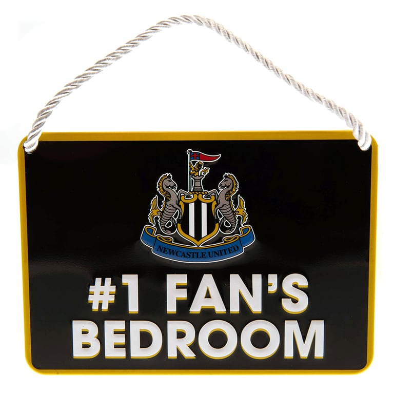 Newcastle United FC Bedroom Sign - Metal Club Crest Decoration for 1 Fans