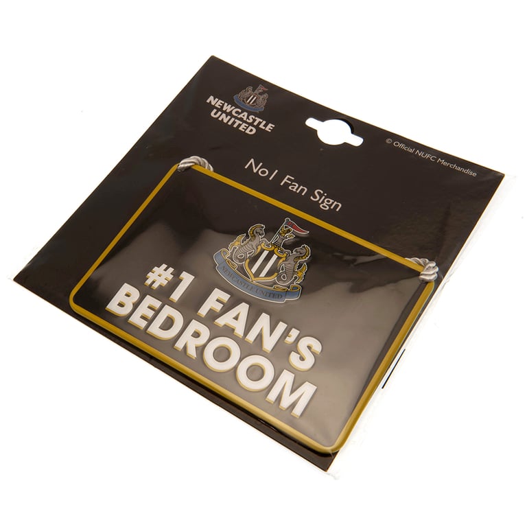 Newcastle United FC Bedroom Sign - Metal Club Crest Decoration for 1 Fans