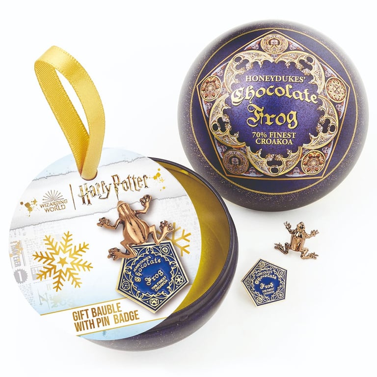 Harry Potter Christmas Gift Bauble - Honeydukes Design Chocolate Frog Pin Badge Decoration