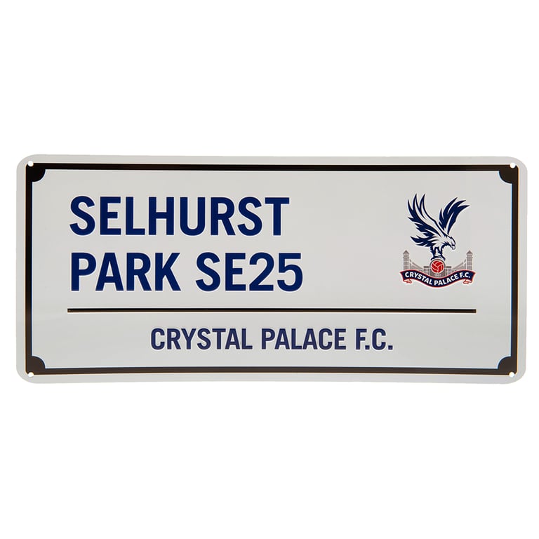Crystal Palace FC Blue Text Metal Wall Sign - Selhurst Park Design