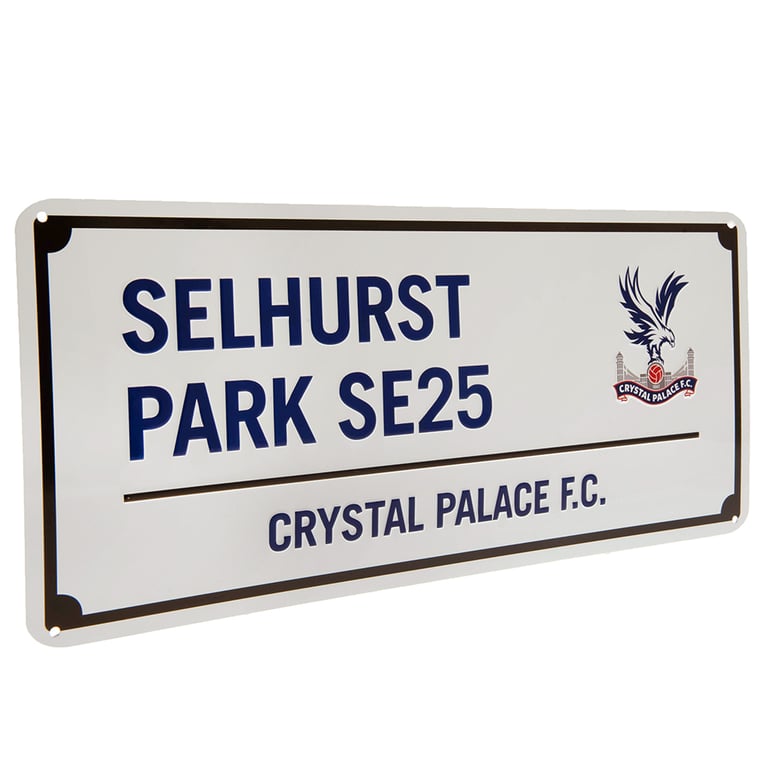 Crystal Palace FC Blue Text Metal Wall Sign - Selhurst Park Design