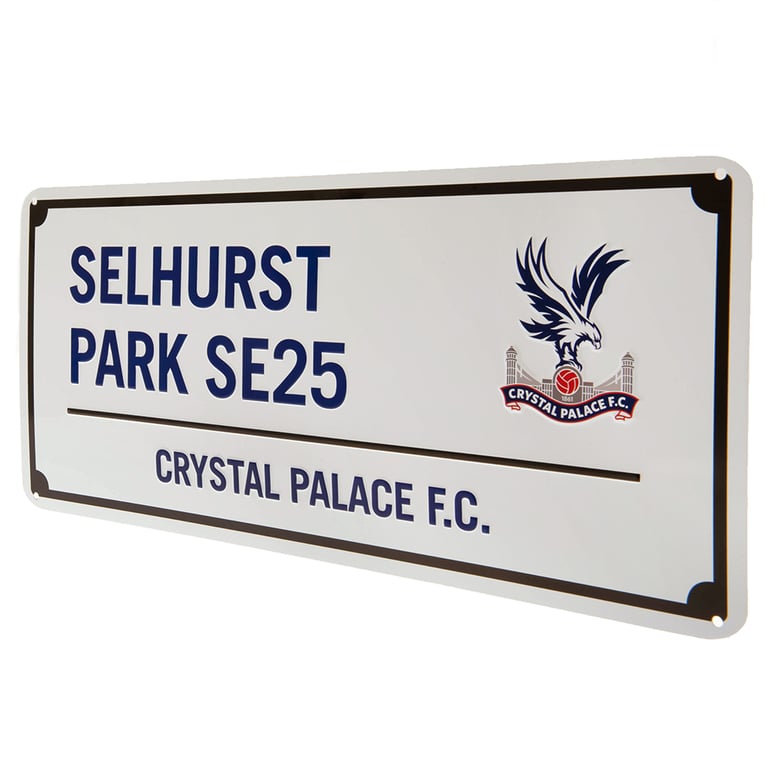 Crystal Palace FC Blue Text Metal Wall Sign - Selhurst Park Design