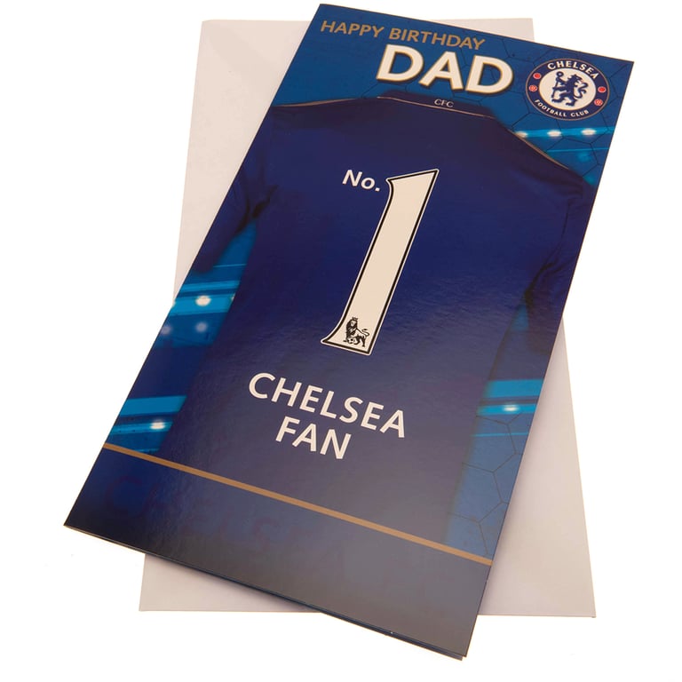 Chelsea FC No.1 Dad Birthday Card - Personalised Football Fan Gift