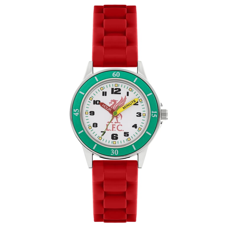 Liverpool FC Junior Time Teacher Watch - Analogue Watch for Kids with Easy Read Numbers and LFC Liverbird Dial