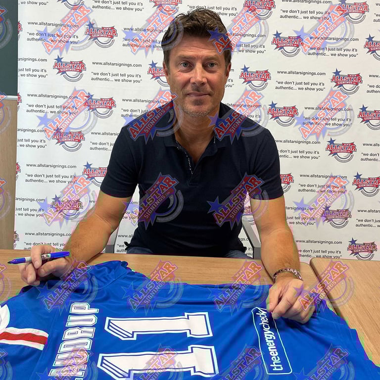Rangers FC Laudrup Signed 2019-2020 Season Replica Shirt (Framed with Certificate)