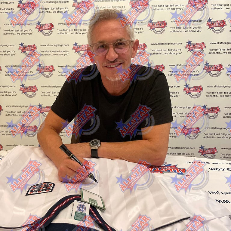 England FA 1986 Gary Lineker Signed Replica Shirt - Authentically Hand Signed in London