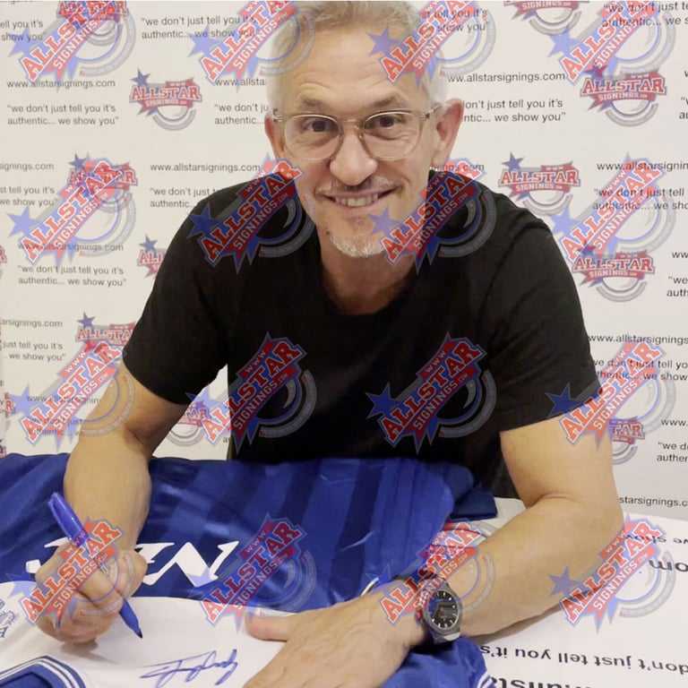 Everton FC 1986 Lineker Signed Replica Shirt - Hand Signed by Gary Lineker