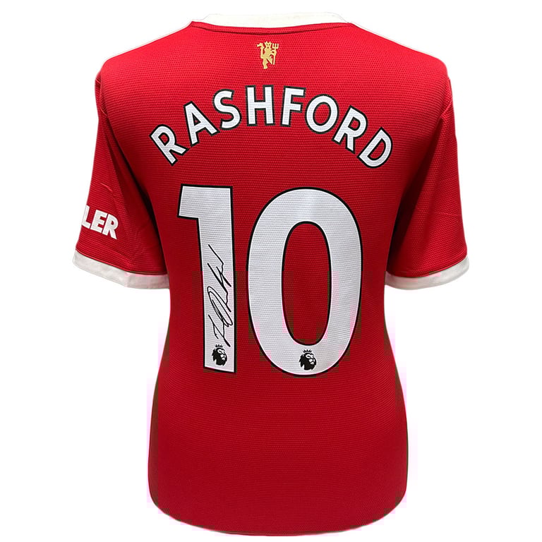 Manchester United FC 2021-22 Rashford Signed Replica Shirt with Photographic Certificate of Authenticity