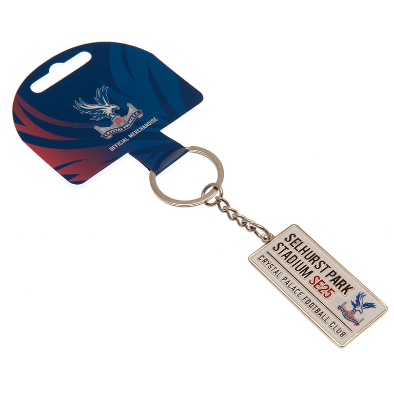 Crystal Palace FC Embossed Metal Keyring - Street Sign Design with Enamel Finish