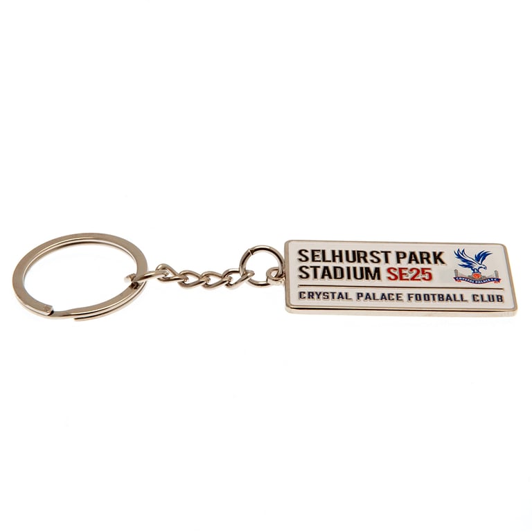 Crystal Palace FC Embossed Metal Keyring - Street Sign Design with Enamel Finish