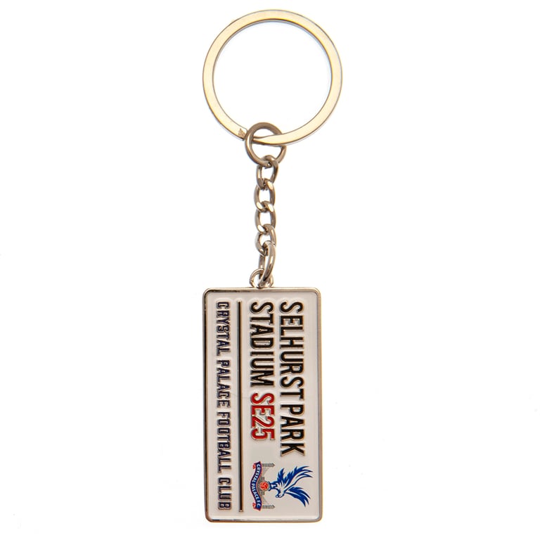 Crystal Palace FC Embossed Metal Keyring - Street Sign Design with Enamel Finish