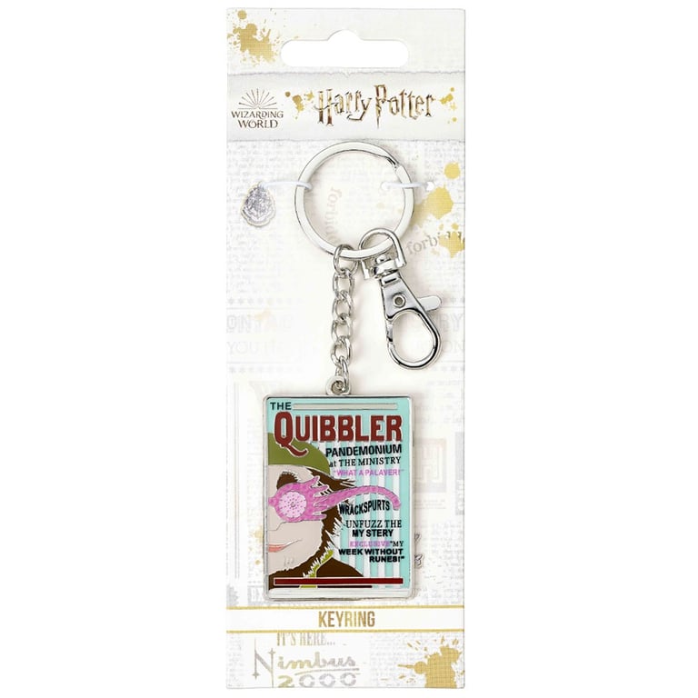 Harry Potter Quibbler Charm Keychain - Metal Die Stamped Silver Finish
