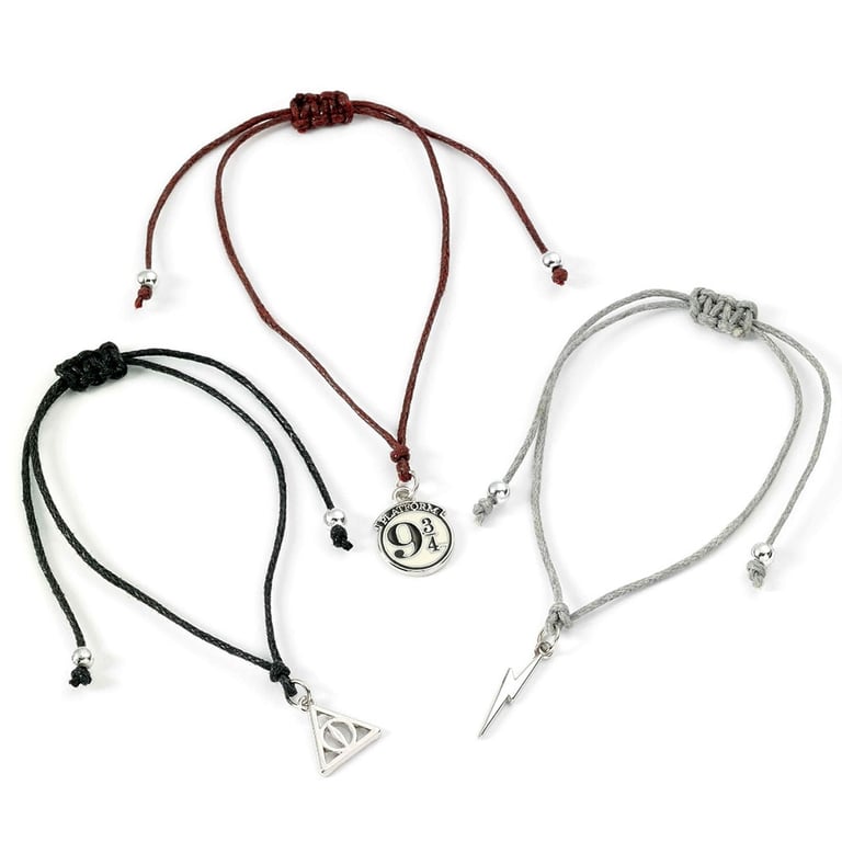Harry Potter Deathly Hallows Friendship Bracelet Set - 3 Colourful Charmed Jewellery Sets