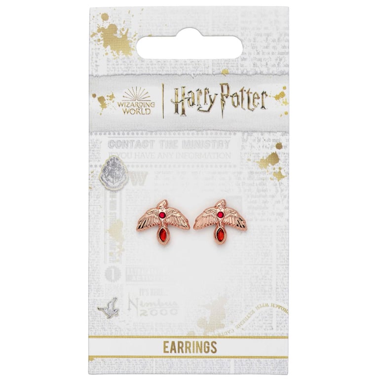 Harry Potter Fawkes Rose Gold Plated Phoenix Stud Earrings