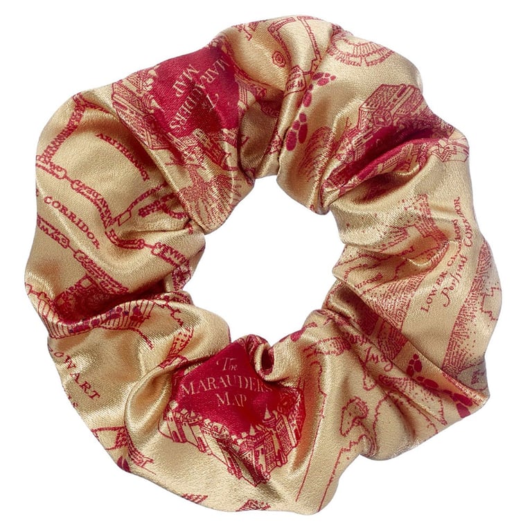 Harry Potter Marauders Map Colourful Satin Scrunchie Hair Accessory