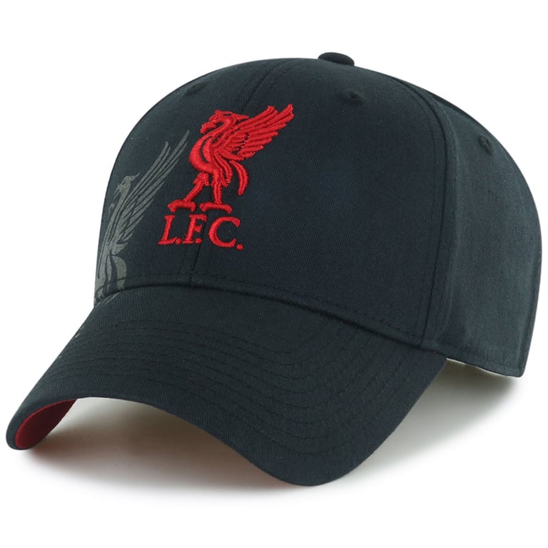 Liverpool FC Obsidian Black Adjustable Cap with Raised Embroidery