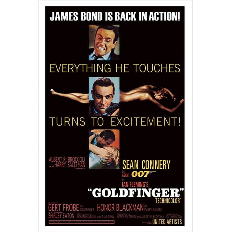 James Bond Poster - Goldfinger Original Artwork 1964 High Resolution