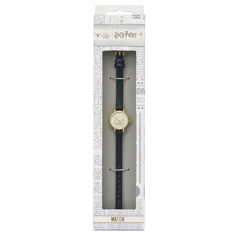 Harry Potter Time Turner Ladies Analogue Watch with Silver Plated Dial and Faux Leather Strap