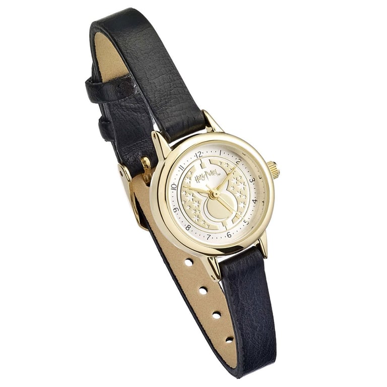 Harry Potter Time Turner Ladies Analogue Watch with Silver Plated Dial and Faux Leather Strap