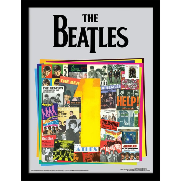 The Beatles Picture Albums - High Resolution Framed Collector Print in Black Frame