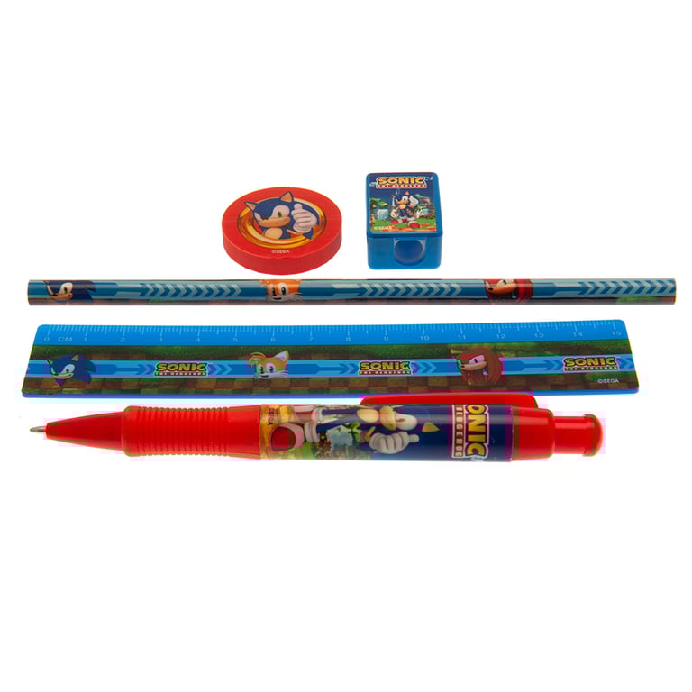 Sonic The Hedgehog 5-Piece Colourful Stationery Set