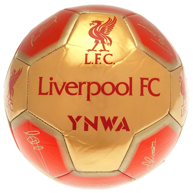 Liverpool FC Sig 26 Panel Synthetic Football - Official Player Signatures & Crest Design