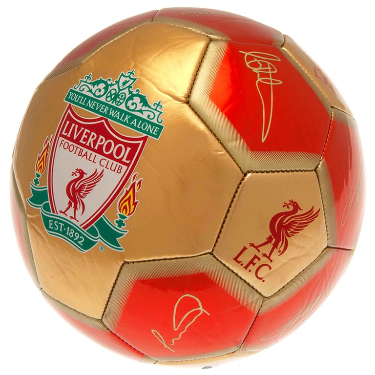 Liverpool FC Sig 26 Panel Synthetic Football - Official Player Signatures & Crest Design