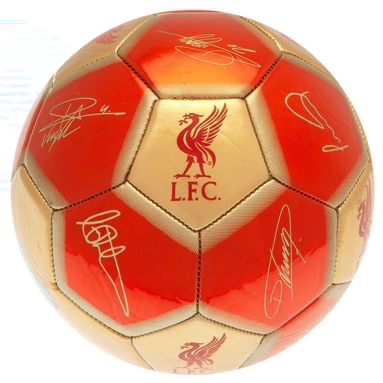Liverpool FC Sig 26 Panel Synthetic Football - Official Player Signatures & Crest Design