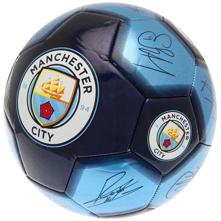 Manchester City FC Sig 26 Panel Synthetic Football - Official Player Signature Prints