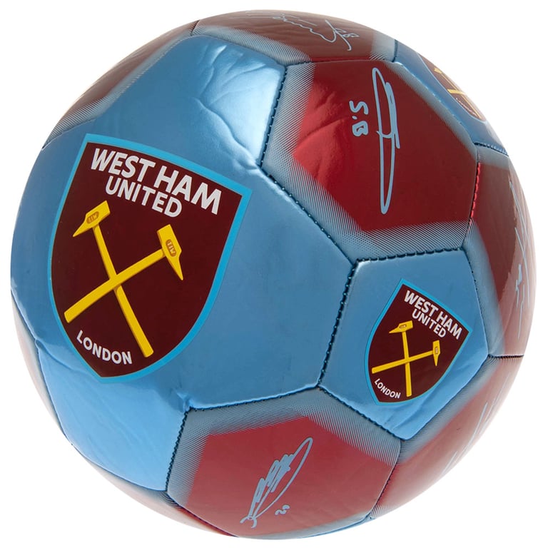 West Ham United FC Sig 26 Panel Synthetic Football - Claret and Blue Official Match Ball