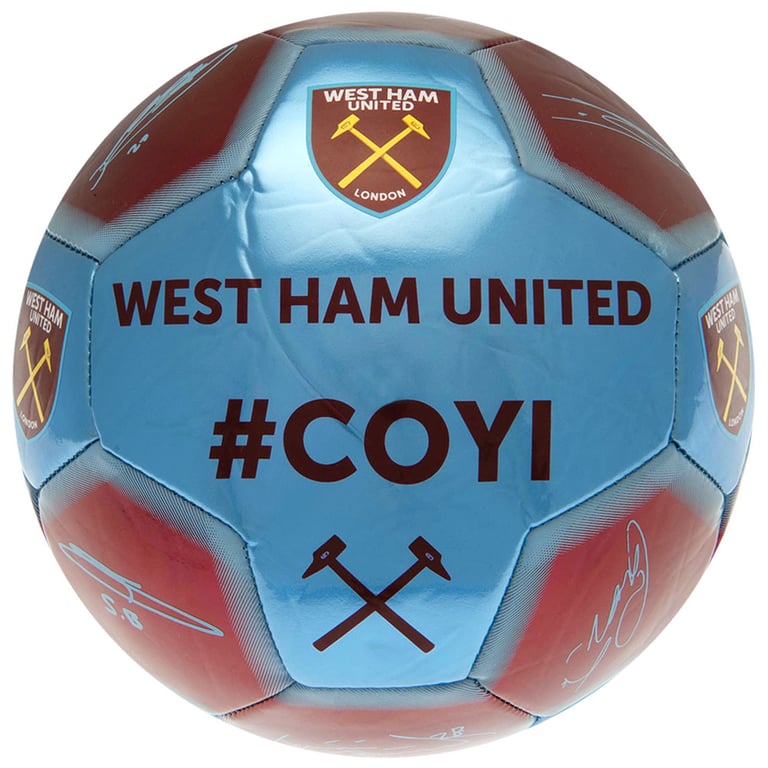 West Ham United FC Sig 26 Panel Synthetic Football - Claret and Blue Official Match Ball