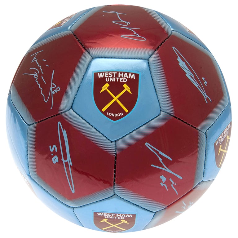 West Ham United FC Sig 26 Panel Synthetic Football - Claret and Blue Official Match Ball