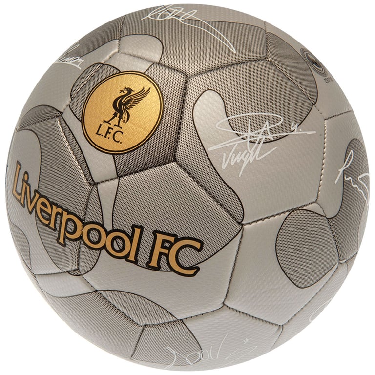 Liverpool FC Camo Sig 32 Panel Synthetic Football - Metallic Finish with Official Player Signatures
