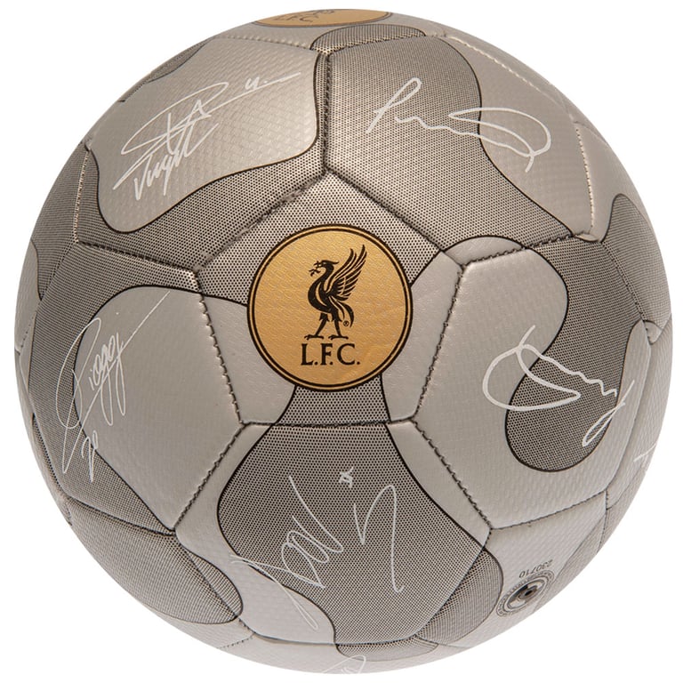 Liverpool FC Camo Sig 32 Panel Synthetic Football - Metallic Finish with Official Player Signatures