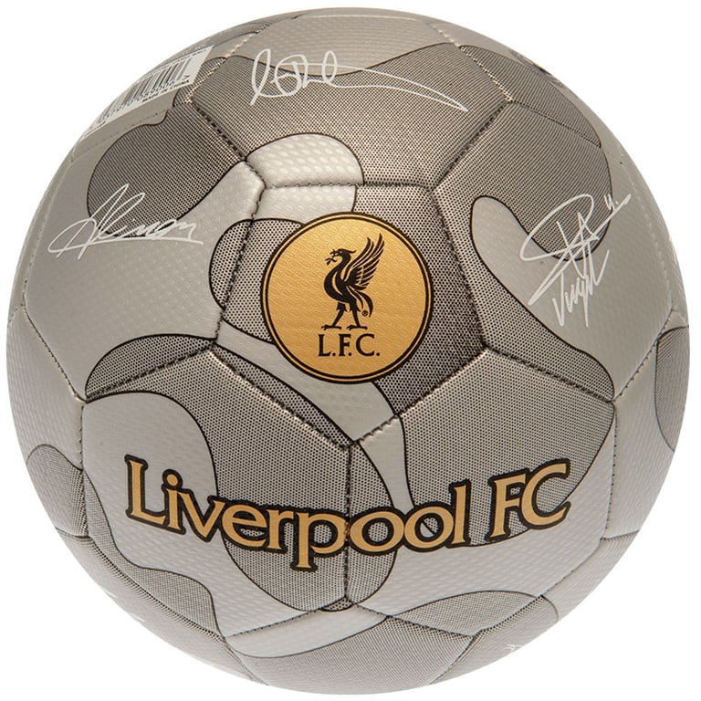 Liverpool FC Camo Sig 32 Panel Synthetic Football - Metallic Finish with Official Player Signatures