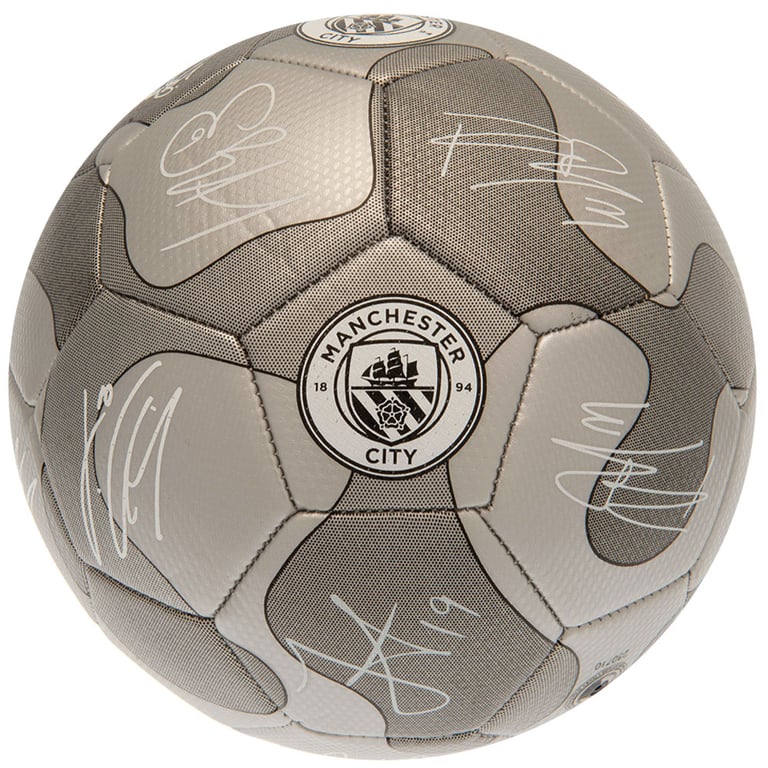Manchester City FC Camo Sig 32 Panel Synthetic Silver Football