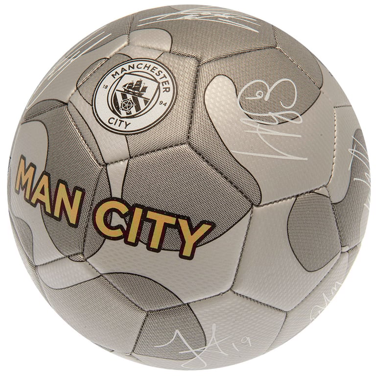 Manchester City FC Camo Sig 32 Panel Synthetic Silver Football
