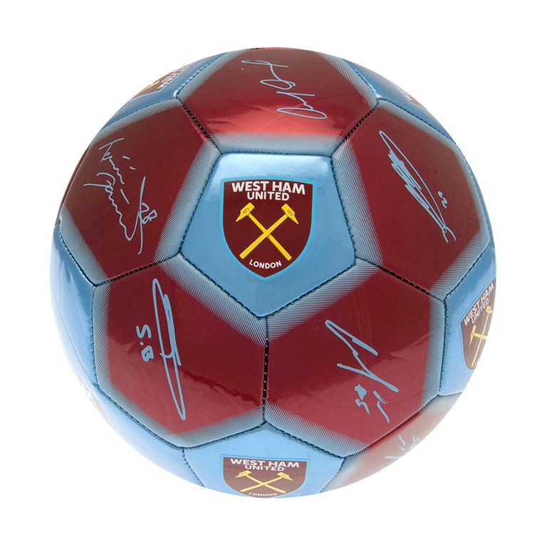 West Ham United FC 26 Panel Skill Ball - Official Player Signed Football Training Ball