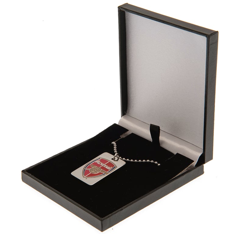 Arsenal FC Enamel Crest Dog Tag - Stainless Steel with Chrome Finish