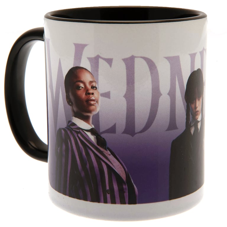 Wednesday Colour Mug - Enid, Wednesday, and Bianca Ceramic Coffee Mugs with Black Handle