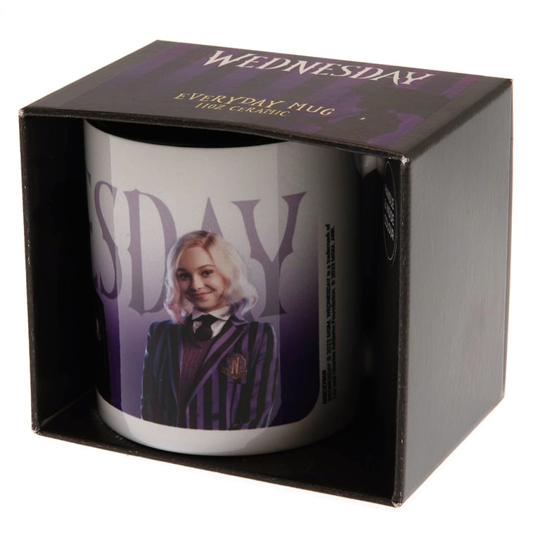 Wednesday Colour Mug - Enid, Wednesday, and Bianca Ceramic Coffee Mugs with Black Handle