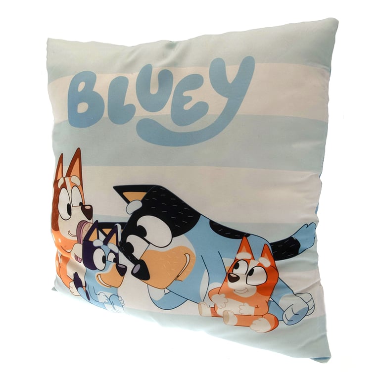 Bluey Cushion - Vibrant Stripe Design, 100 Polyester, Easy Spot Clean Home Decor Accent