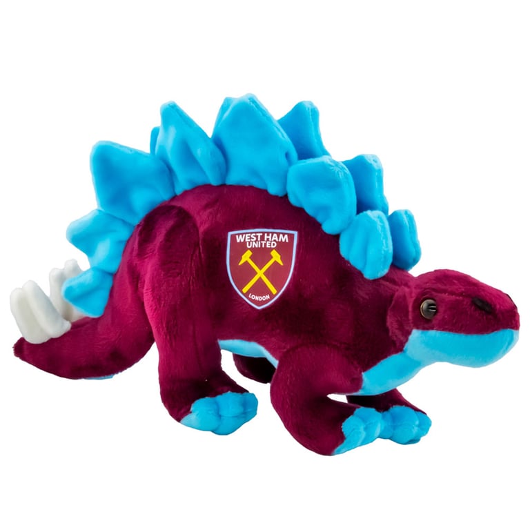West Ham United FC Plush Stegosaurus - 100 Polyester Claret and Blue Dinosaur Toy in Standing Position